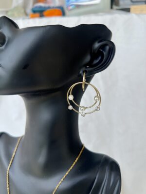 Double Pearl Hoop Earrings