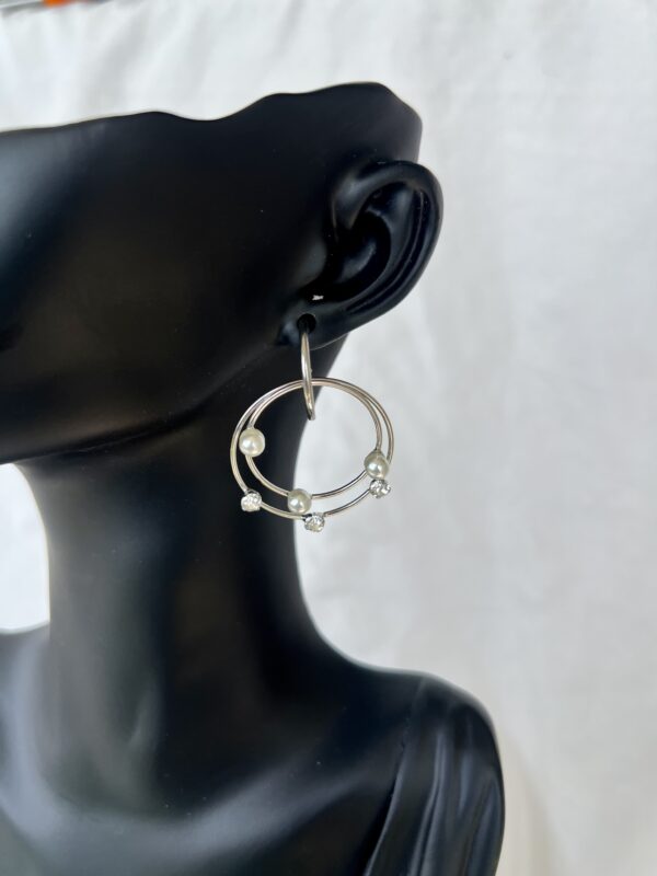 Double Pearl Hoop Earrings