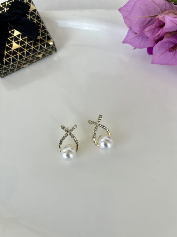 Crystal Cross Pearl Drops