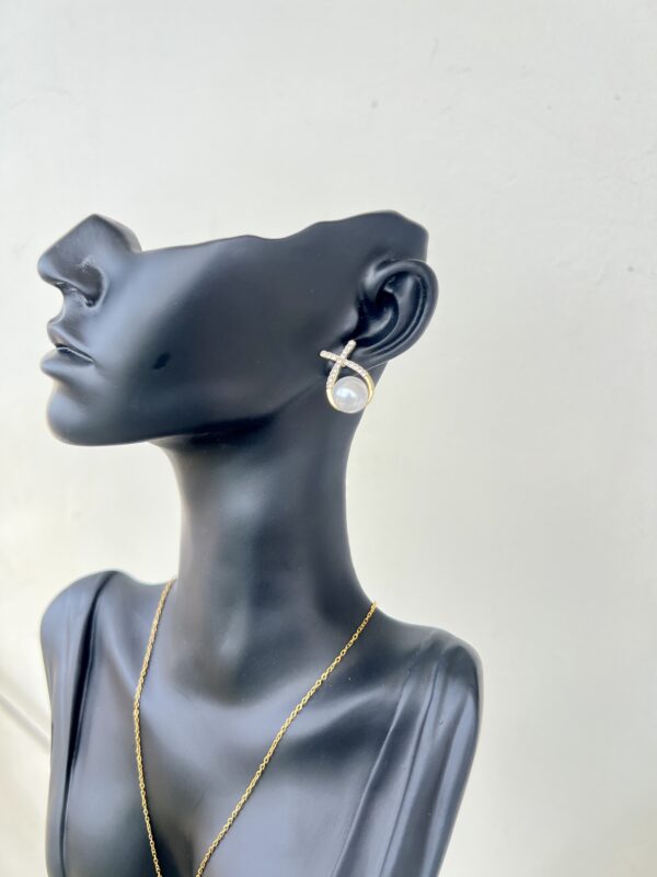 Crystal Cross Pearl Drops
