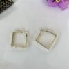 Pearl Square Hoop Earrings