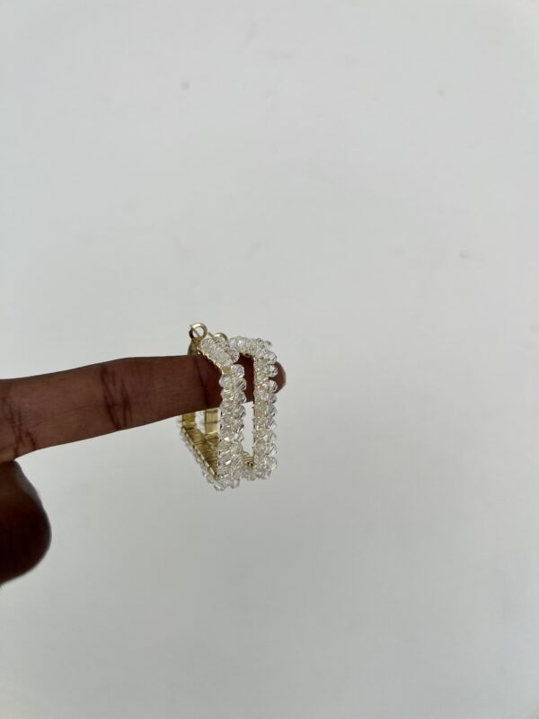 Pearl Square Hoop Earrings