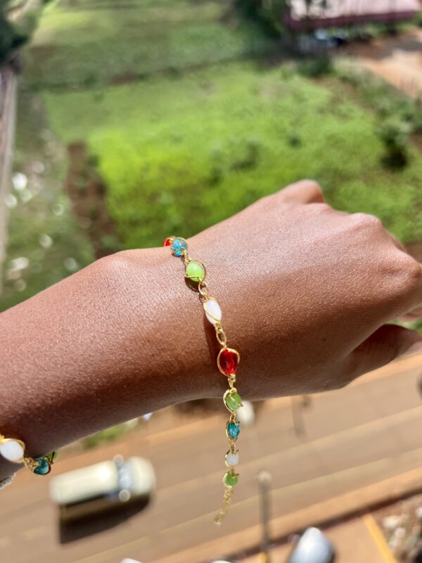 Rainbow Crystal Charm Bracelet