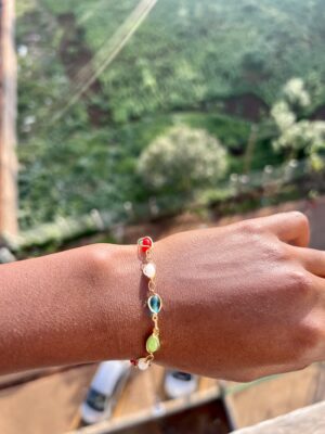 Rainbow Crystal Charm Bracelet