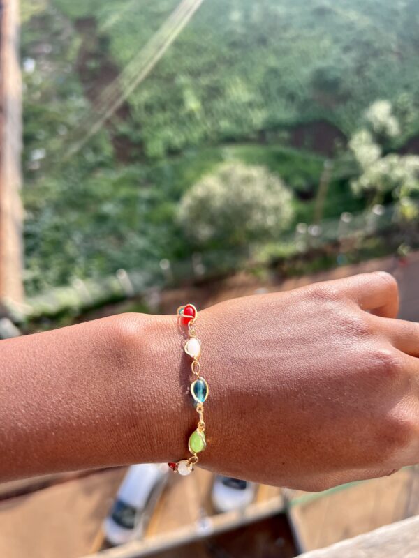 Rainbow Crystal Charm Bracelet