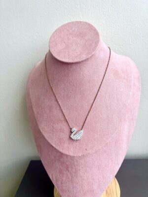Crystal Swan Pendant Necklace