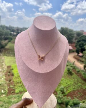 Pink Crystal Butterfly Pendant Necklace
