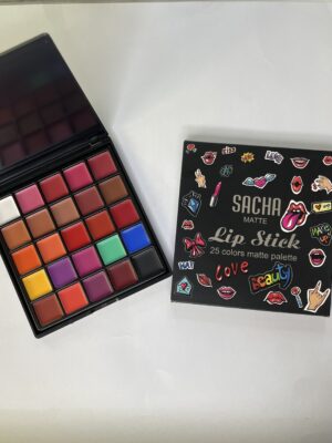 Sacha Lipstick Palette featuring a collection of rich, vibrant shades perfect for creating bold, customized lip looks.