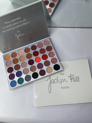 Jaclyn Hill x Morphe Eyeshadow Palette featuring 35 rich, pigmented shades in a mix of mattes, shimmers, and metallics for versatile eye looks.