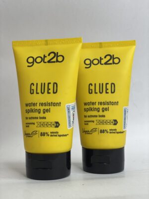 Got2B Glued Water Resistant Spiking Gel for creating strong, long-lasting spikes and styles with water-resistant hold."