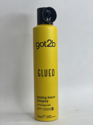Got2B Glued Blasting Freeze Hair Spray for extreme hold and long-lasting style, keeping hair in place all day without flaking